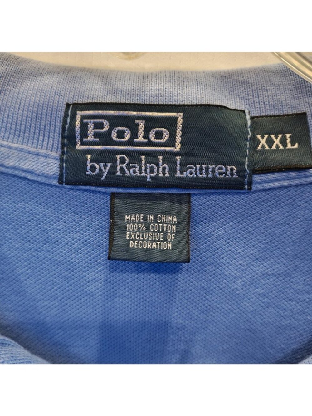Polo Ralph Lauren Polo Hoodie Bear Shirt Mens 2XL Blue RL 14 Pique Embroidered - Picture 6 of 8